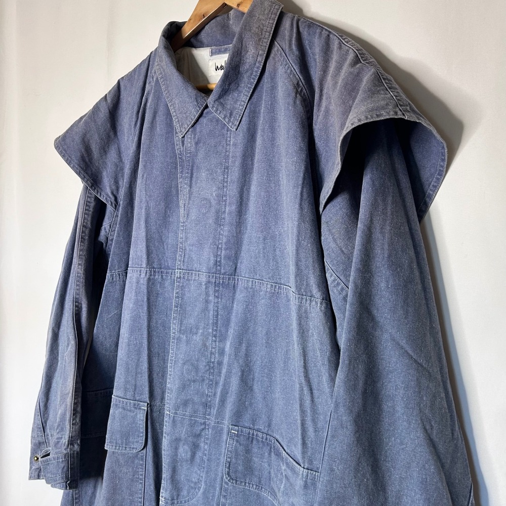 Wallamwan Jacket Size XL Mens Denim Long Duster Coat Indigo Blue Western Style - Picture 8 of 15